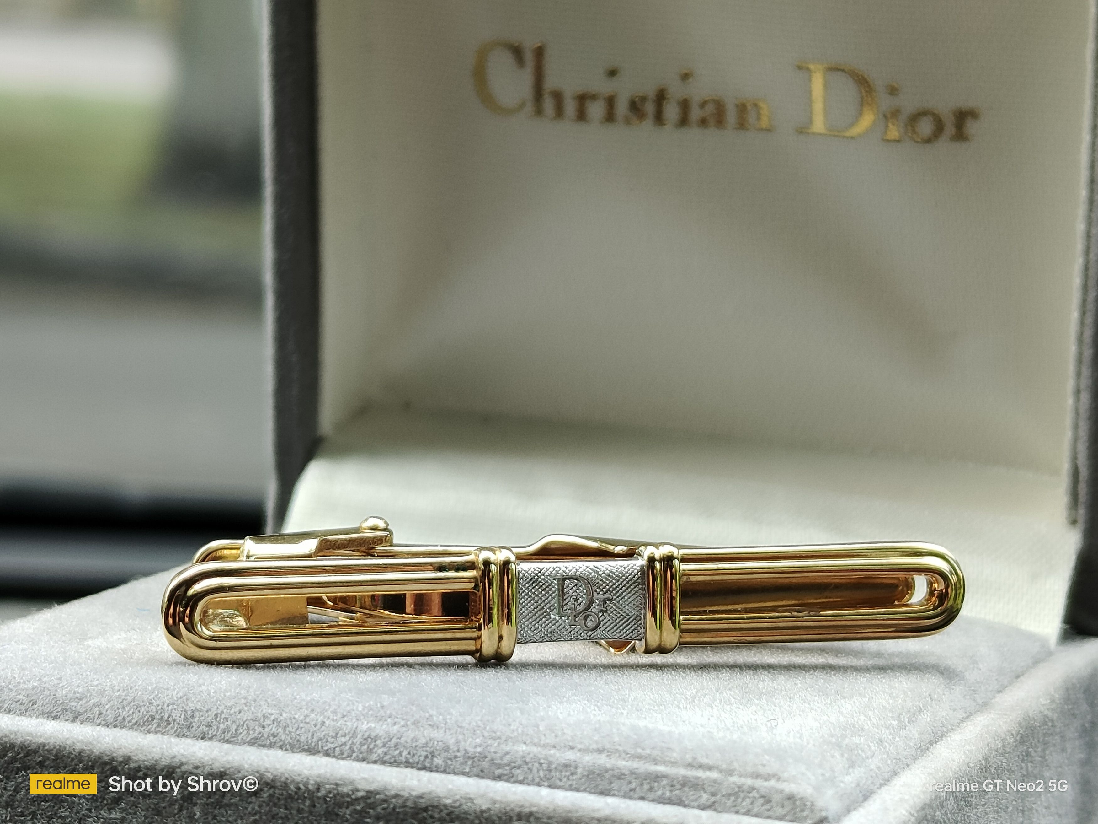 Dior Christian Dior Tie Pin Dior Logo Vintage Gold x Silver Size ONE SIZE - 1 Thumbnail