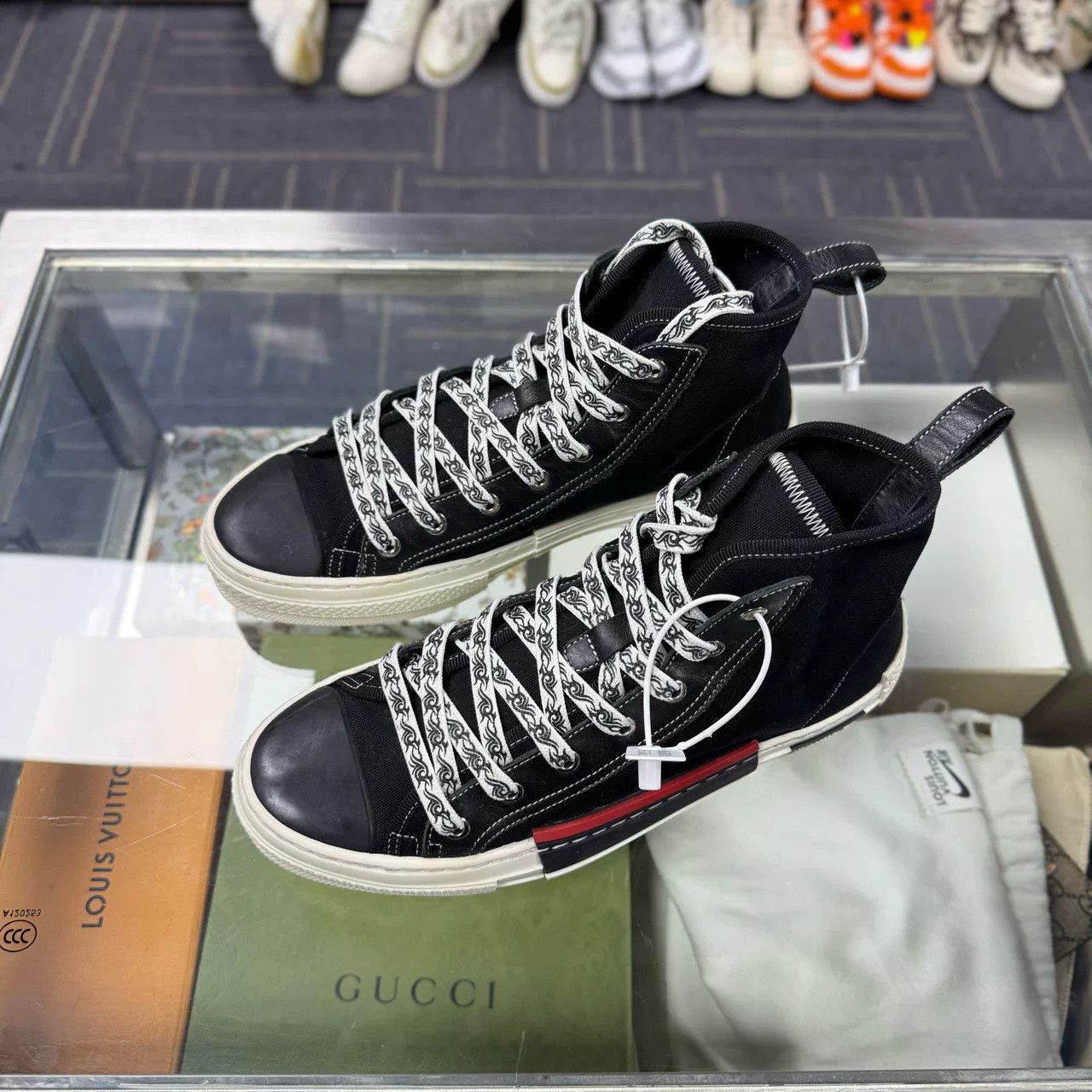 Dior DIOR High-Top Black Red Sneakers Size US 8 / EU 41 - 1 Thumbnail