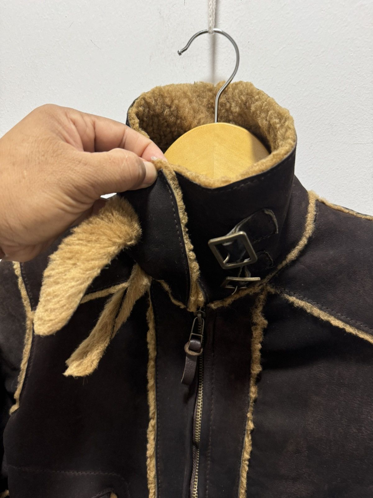 Japanese Brand × Vintage JAPANESE SPICK AND SPAN SHEEP SKIN FURRY PILOT COAT Size XS / US 0-2 / IT 36-38 - 9 Thumbnail