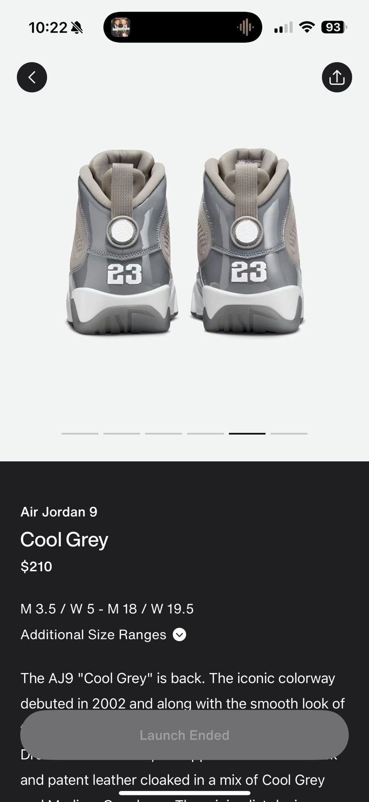 Jordan Brand Cool Grey Size 13 *Preorder Size US 13 / EU 46 - 6 Thumbnail