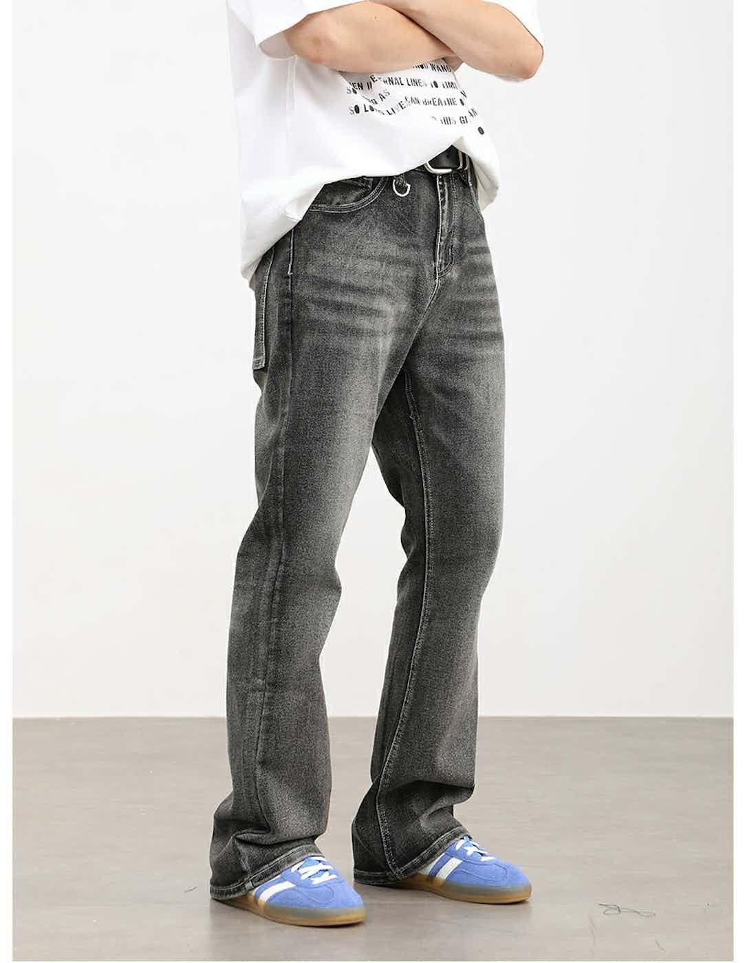 y2k yuppie washed faded gradient flared jeans