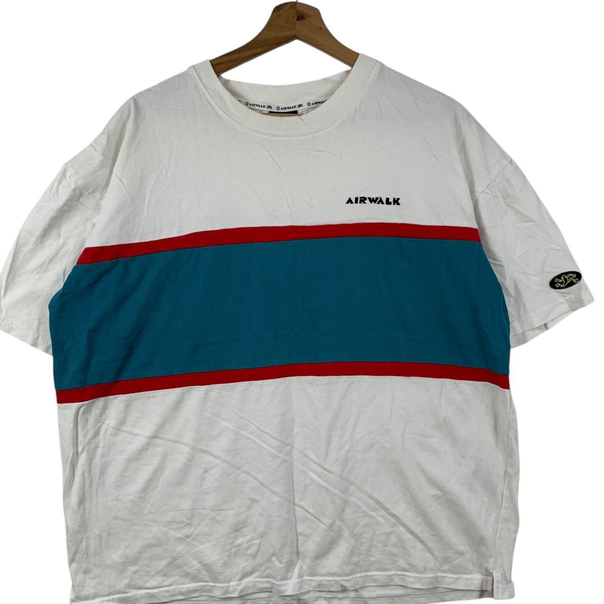 Airwalk AIRWALK SKATEBOARD STREETWEAR Striped Baggy Tee Shirt Top Size US XL / EU 56 / 4 - 3 Thumbnail