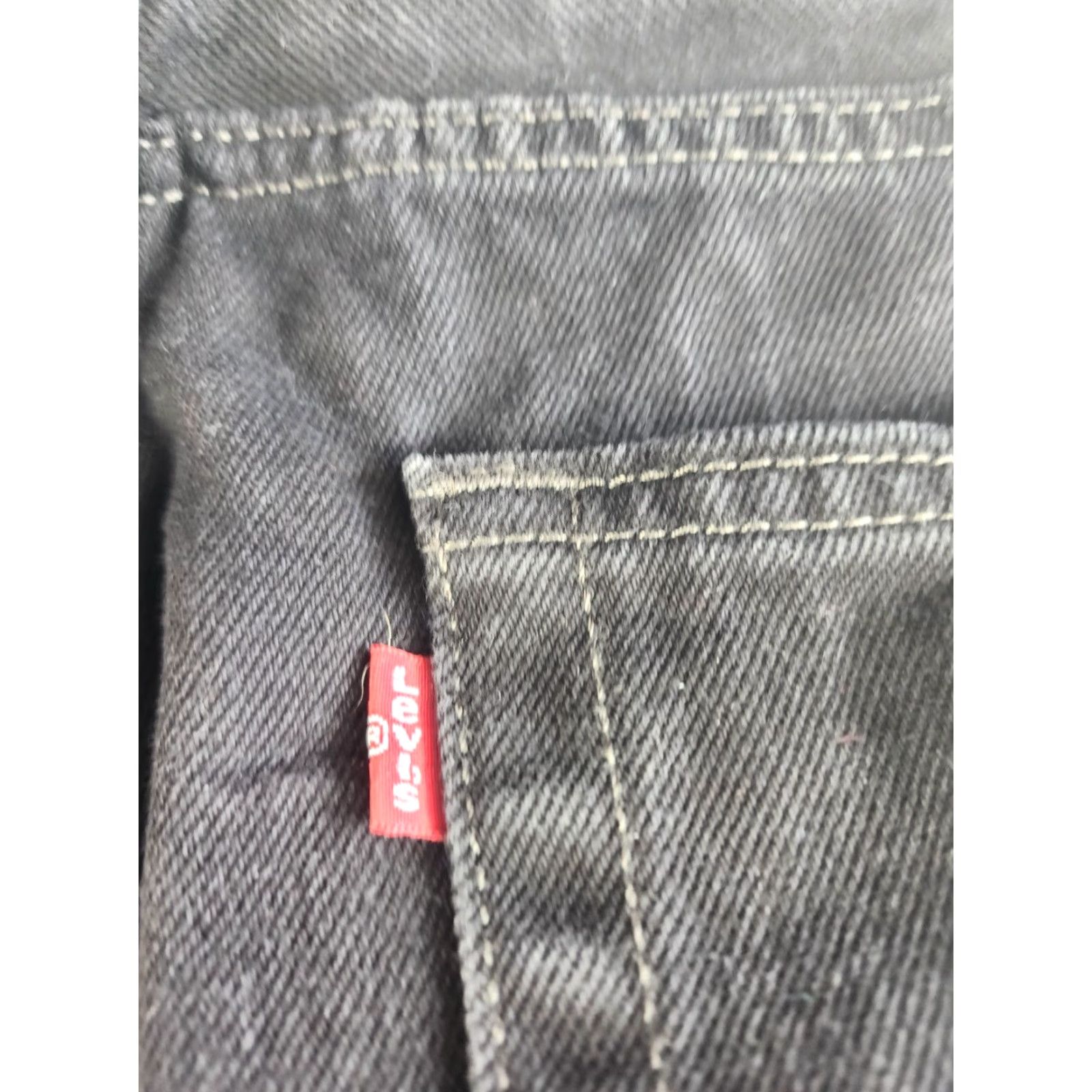 Levi's VINTAGE Levi’s 505 Black Denim Jeans Men’s 34x29 Y2K Double Red Tab ERROR Shirt? Size US 34 / EU 50 - 7 Thumbnail