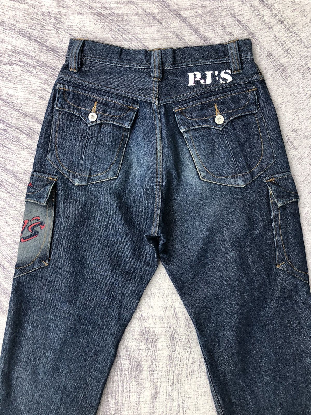 Japanese Brand PJ's Japanese Surfwear Hip Hop Jeans Cargo Shiny Pants Size US 27 - 16 Thumbnail