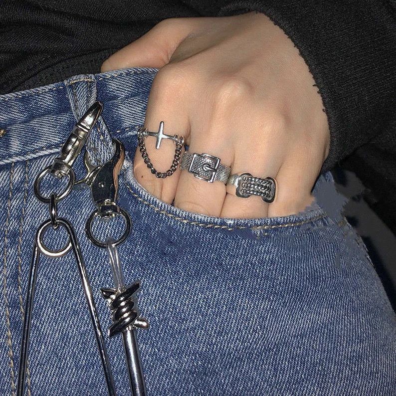 Jewelry Cross Rare Jewelry Rings Open Size Chrome Ring (Size 7-13) Size ONE SIZE - 1 Thumbnail