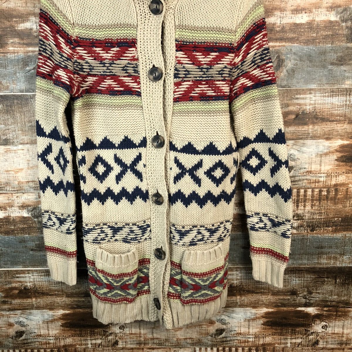 Japanese Brand Basic Home Brown art Cardigan Knitwear #A1490 Size S / US 4 / IT 40 - 6 Thumbnail
