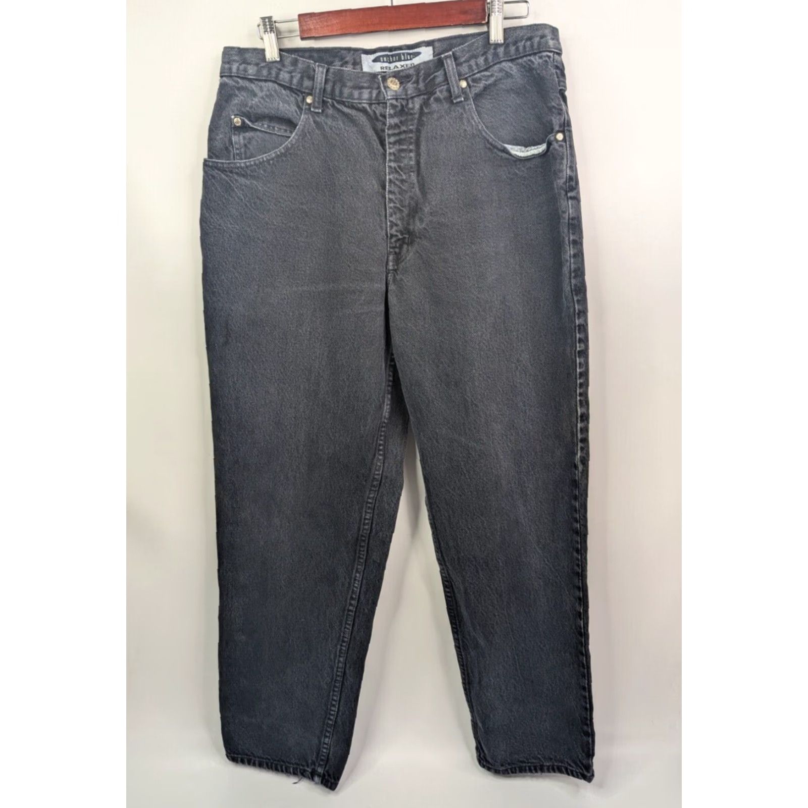 Anchor Blue VINTAGE Anchor Blue Jeans Men 34 Relaxed Fit 29 Inseam Black 90s Grunge Skater Straight Denim Size US 34 / EU 50 - 2 Thumbnail