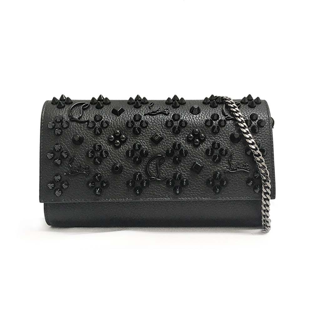 image of Christian Louboutin Paloma Chain Wallet Shoulder Bag Black, Women's