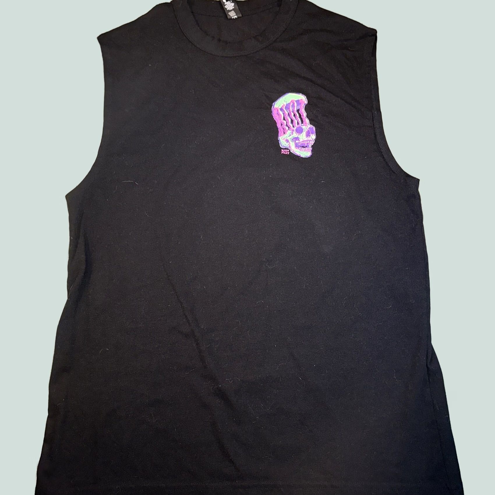 Riot Fest 2023 Skull Bender Shredder Tank Top Unisex Adults SMALL Black Sleeveless T-Shirt Men Women Shirt