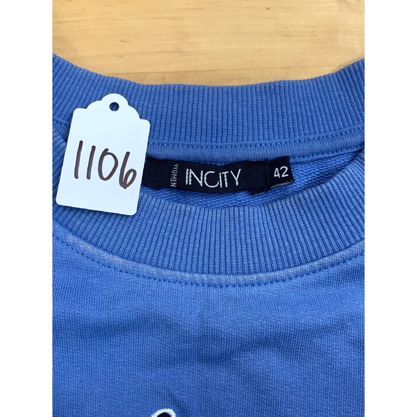 Vintage VINTAGE InCity Sweater Mens Crew Neck Long Sleeve Blue 90s Embroidered Cotton Size L Regular Size US L / EU 52-54 / 3 - 4 Thumbnail