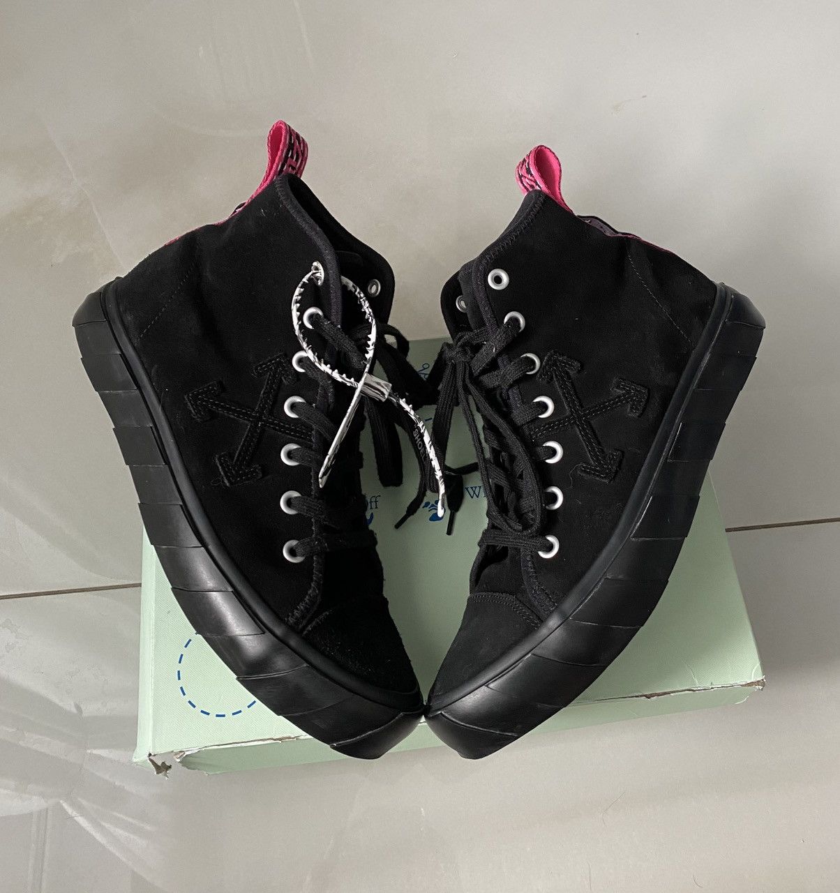 Off White Vulcanized High Top Sneakers Black