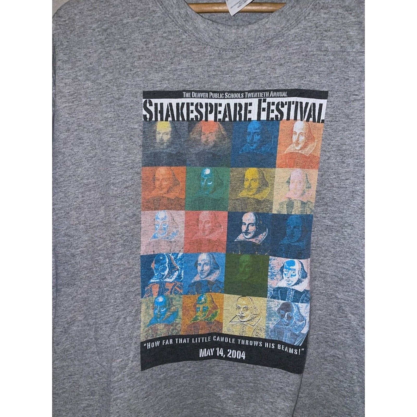 Hanes Vintage Shakespeare Shirt Festival Denver Artist Art Tee Y2K Size US L / EU 52-54 / 3 - 4 Thumbnail