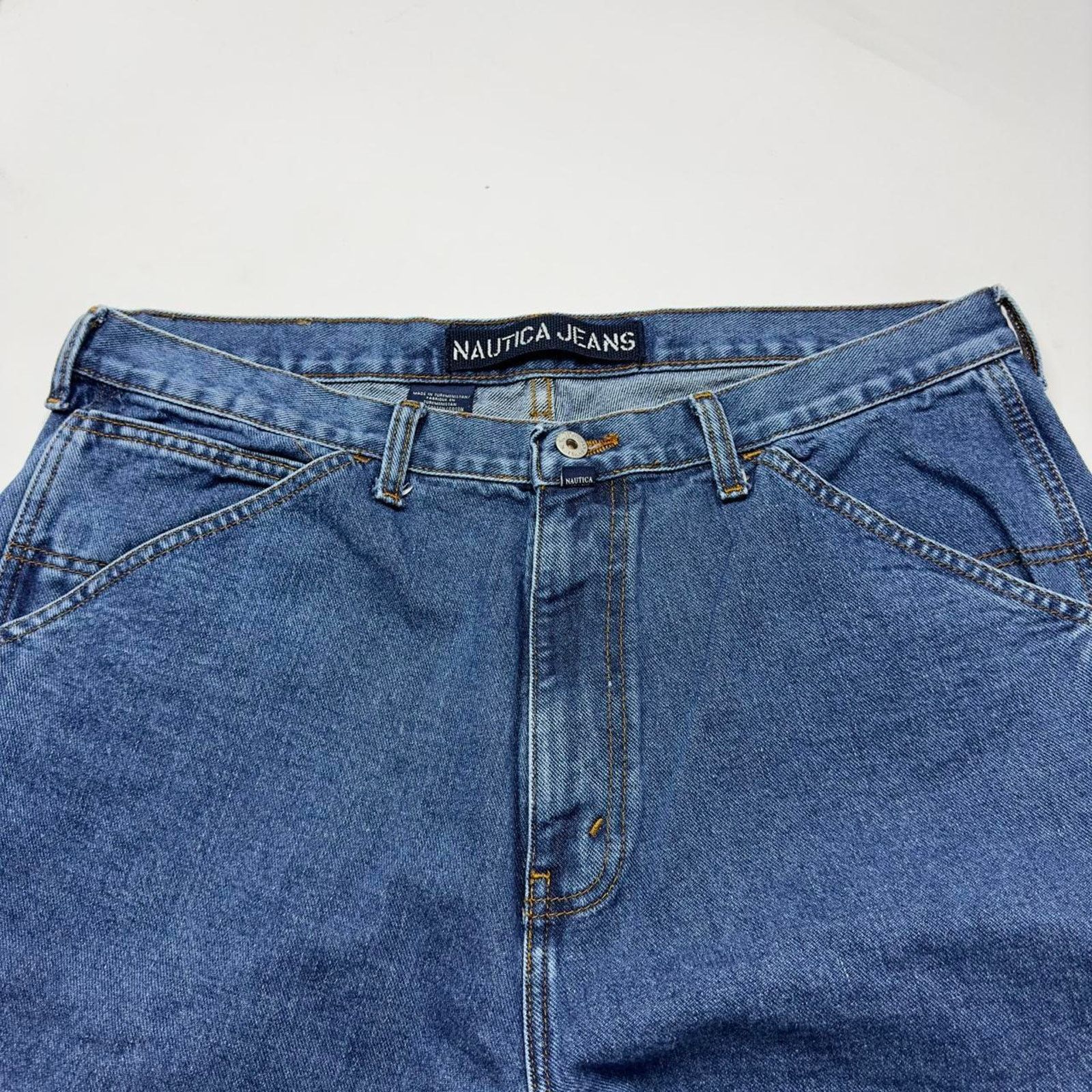 Japanese Brand × Nautica × StraightFaded Nautica Baggy Wide-Leg Y2k Streetwear Carpenter Denim Pants Size US 36 / EU 52 - 4 Thumbnail