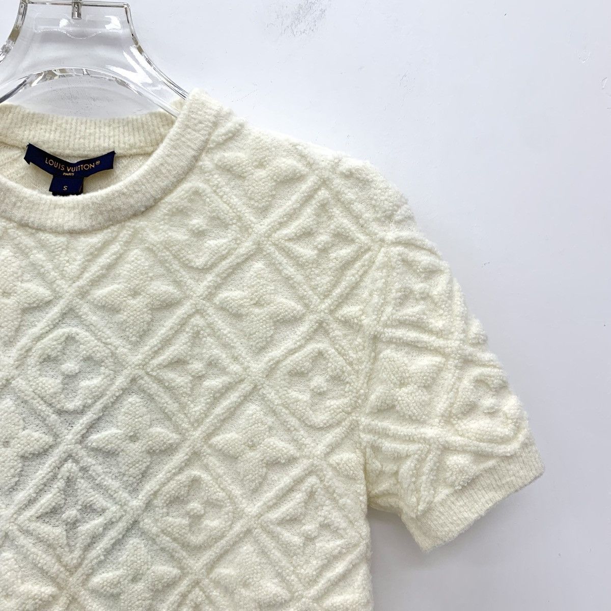 Louis Vuitton Louis Vuitton 24 Beige Logo All-over Printed Sheep Wool Knit Size S / US 4 / IT 40 - 3 Thumbnail
