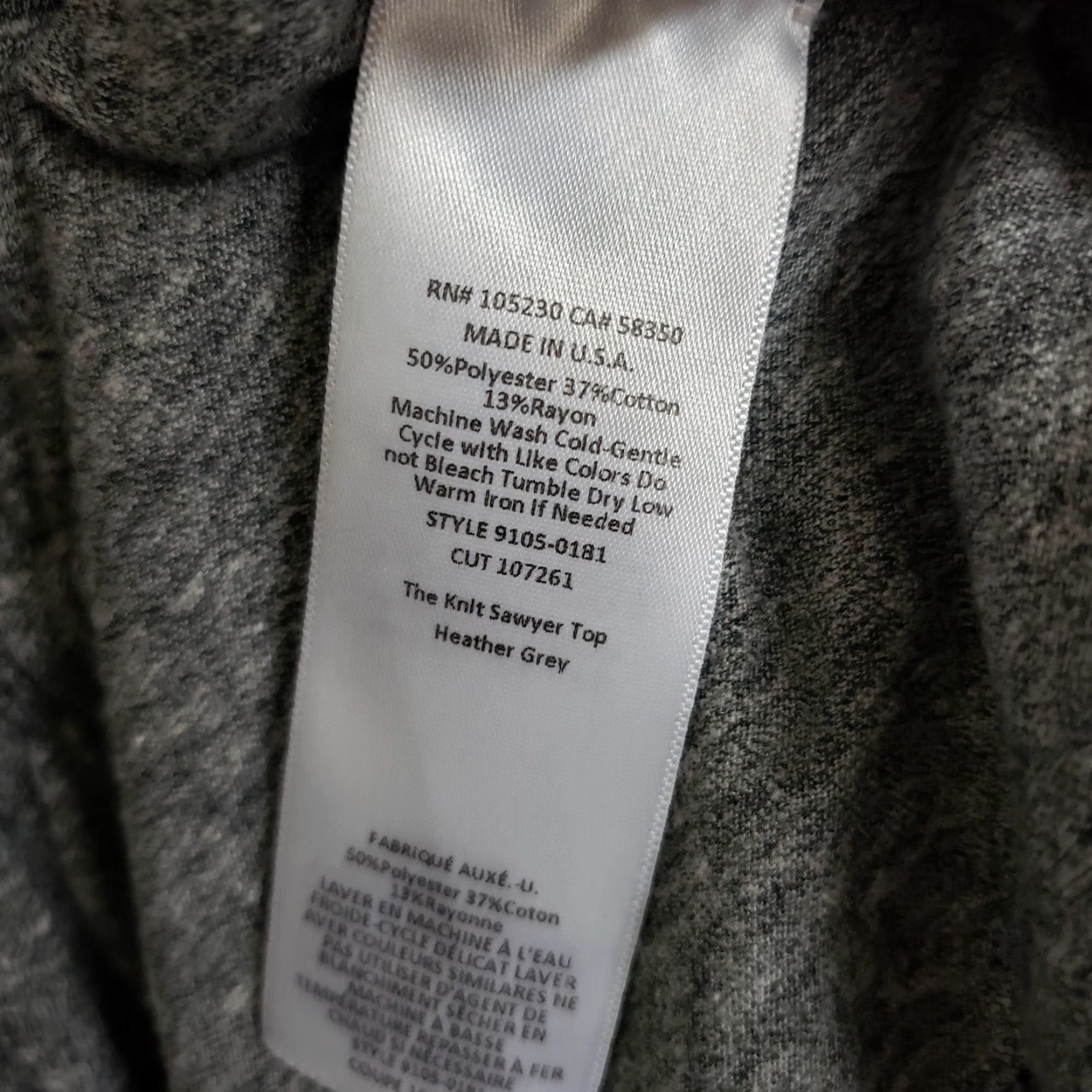 Vintage Current Elliot Womens Knit Sawyer Top Sz 1 Heather Grey Side Ties Shirt Adult S Gray Short Sleeve, Knit, Polyester Blend, Solid, Womens, 90s? Size S / US 4 / IT 40 - 5 Thumbnail