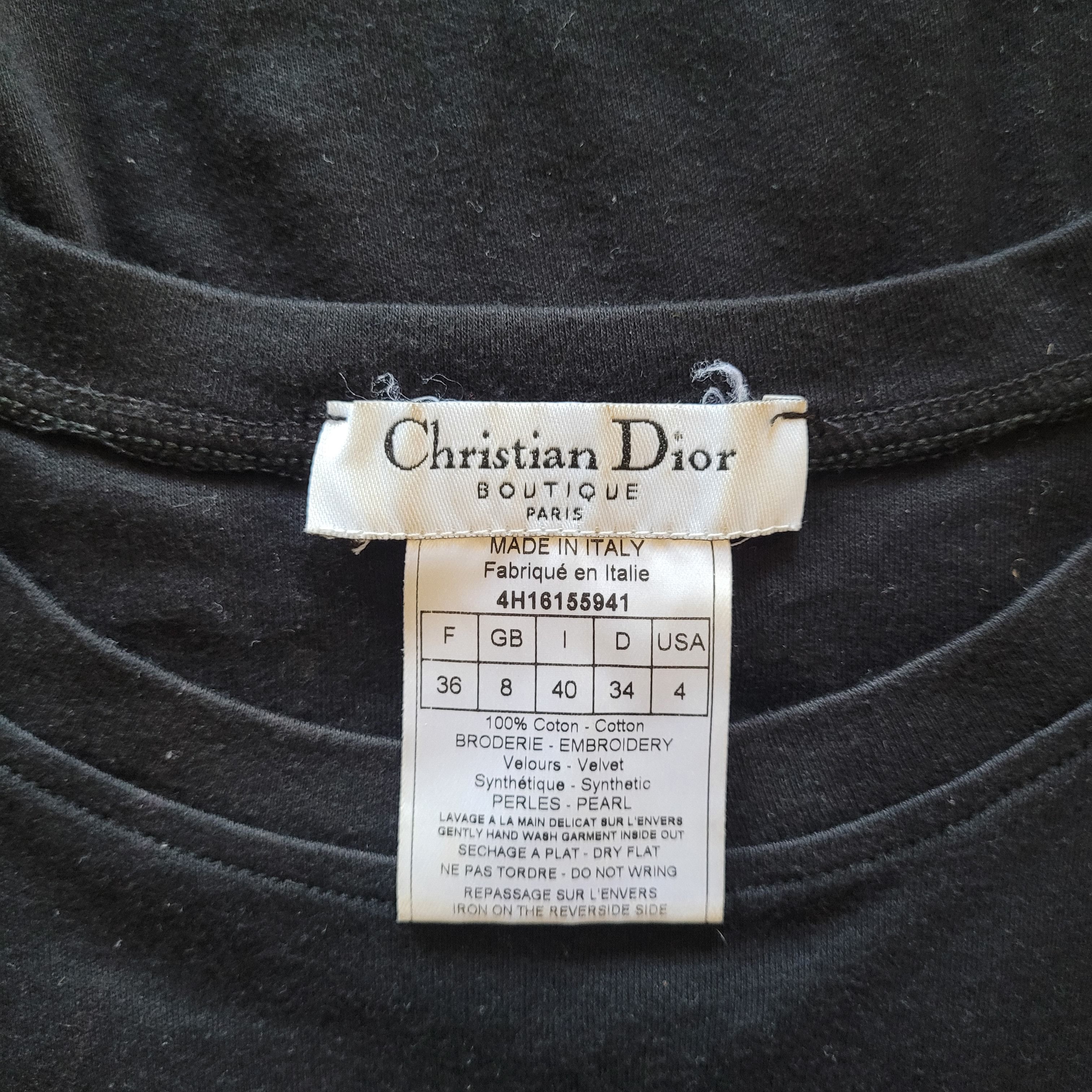Dior by Galliano 2000s pearles trompe l'oeil printed tee