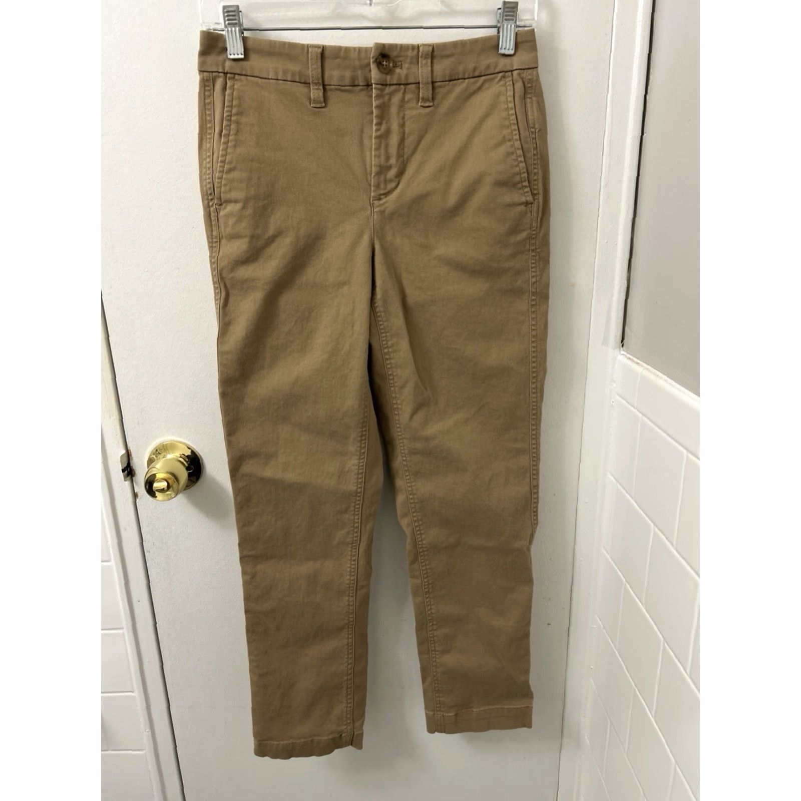 J.Crew VINTAGE? No — J. Crew Pants Womens 00 28x27 Tan Khaki High Rise Girlfriend Chino YKK Size 24" / US 00 / IT 34 - 2 Thumbnail