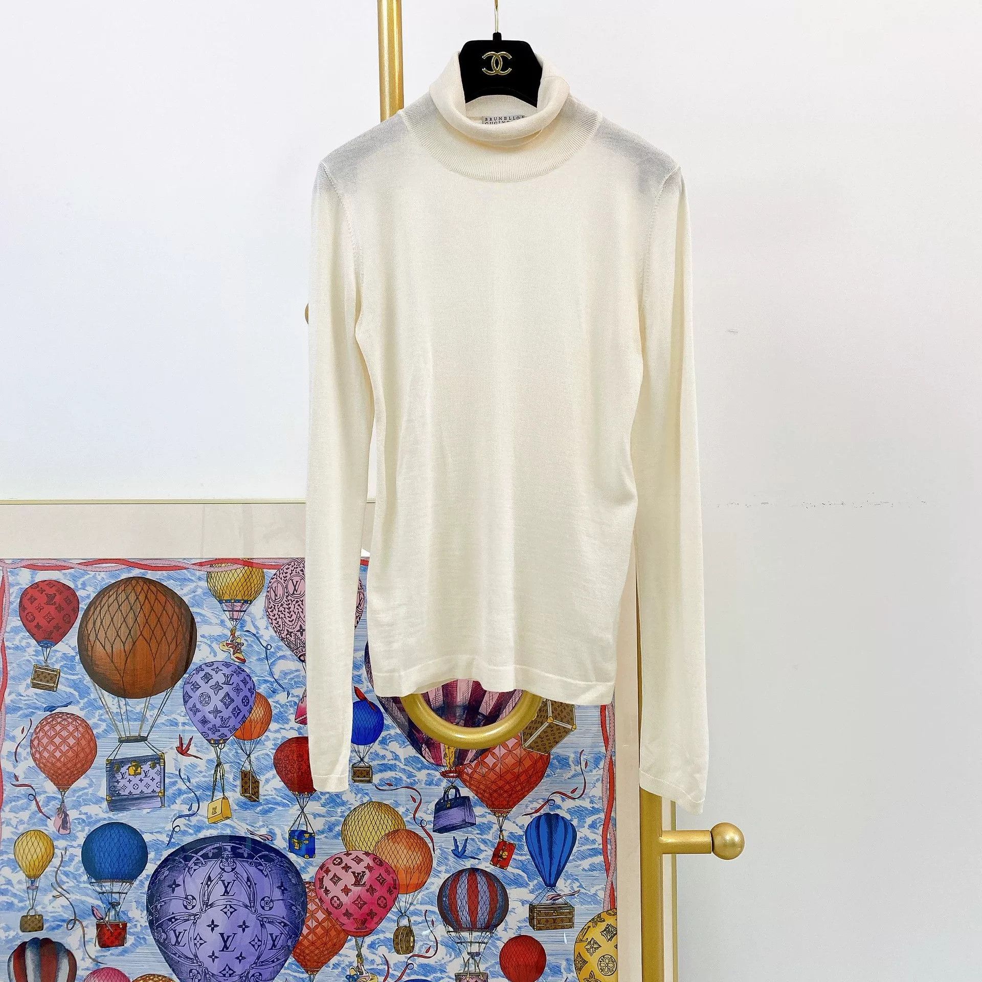 Brunello Cucinelli Brunello Cucinelli White Cashmere Sweater XS Size US XS / EU 42 / 0 - 1 Thumbnail