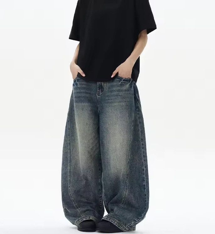 Japanese Brand × Jean Retro Curved Wide Leg Jeans Size US 28 / EU 44 - 2 Thumbnail