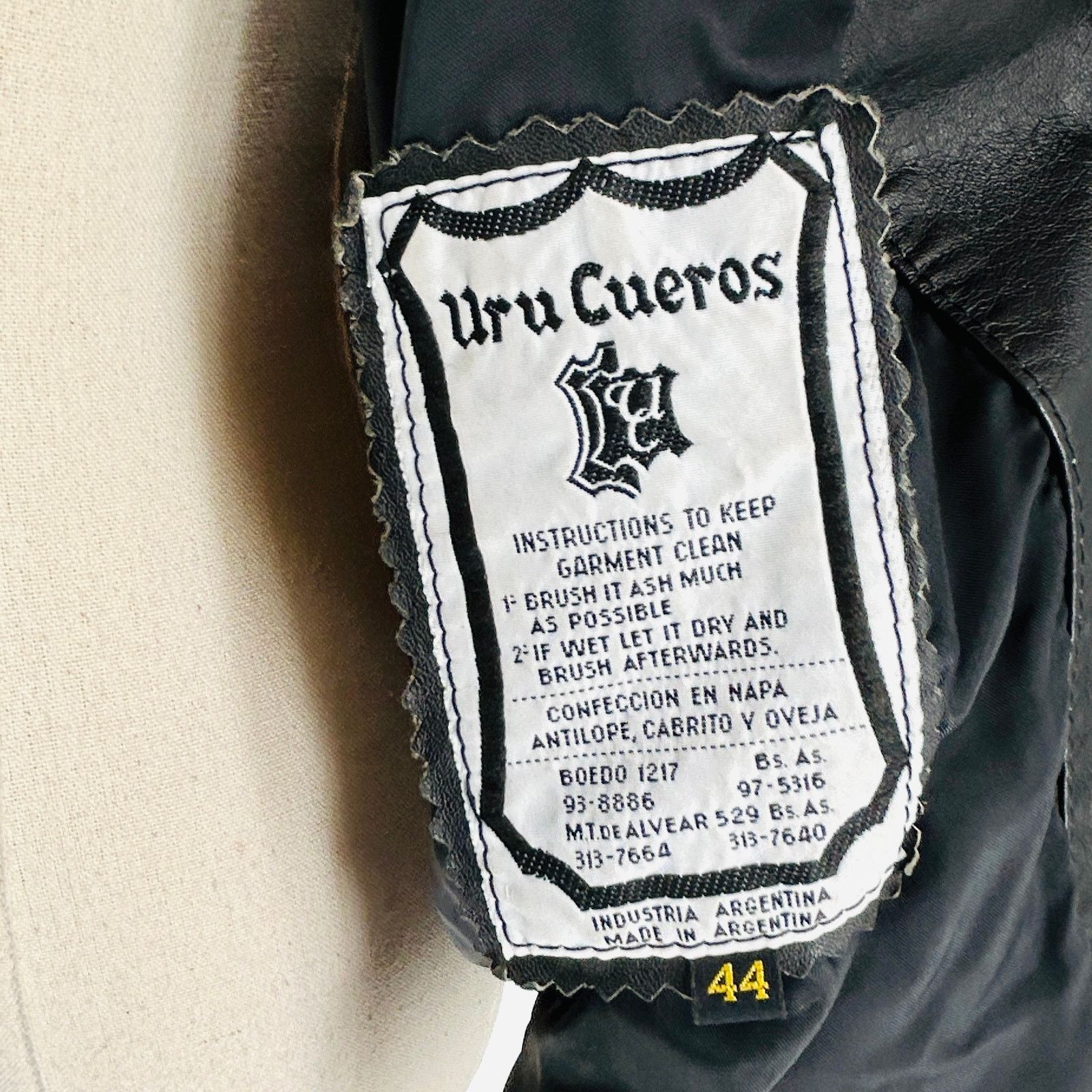 Vintage Vintage 80s Black Argentina Leather Retro Punk Jacket Size L / US 10 / IT 46 - 7 Thumbnail
