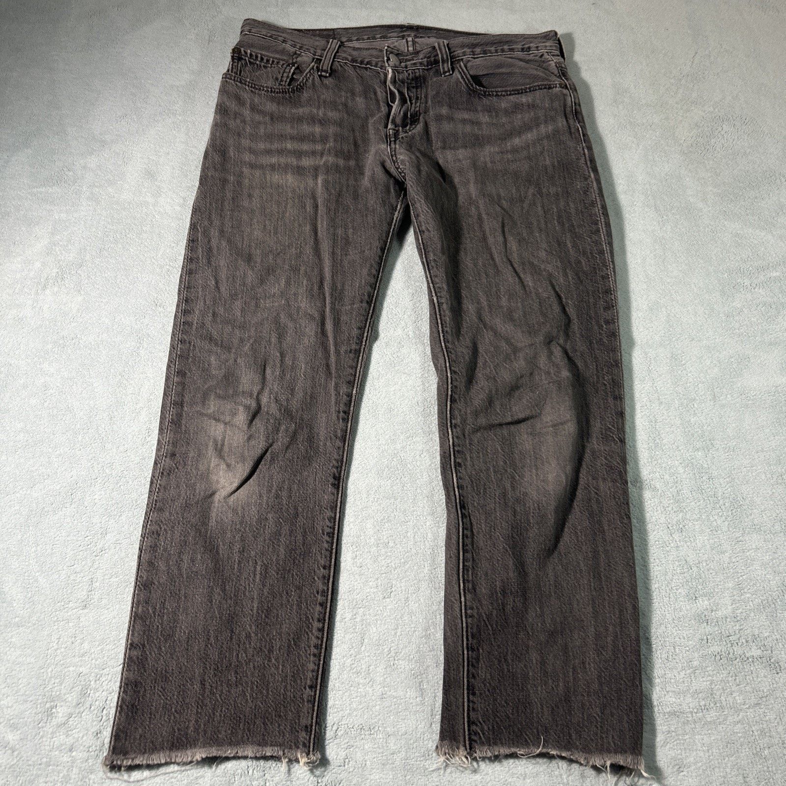 Levi's Levis 501 Straight Jeans Women 32x25 Raw Hem Hamilton Button Size 32" / US 10 / IT 46 - 2 Thumbnail