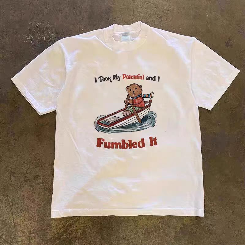 Japanese Brand × Vintage Street Hip Hop Rowing Bear Casual Short Sleeve T-Shirt Size US M / EU 48-50 / 2 - 3 Thumbnail