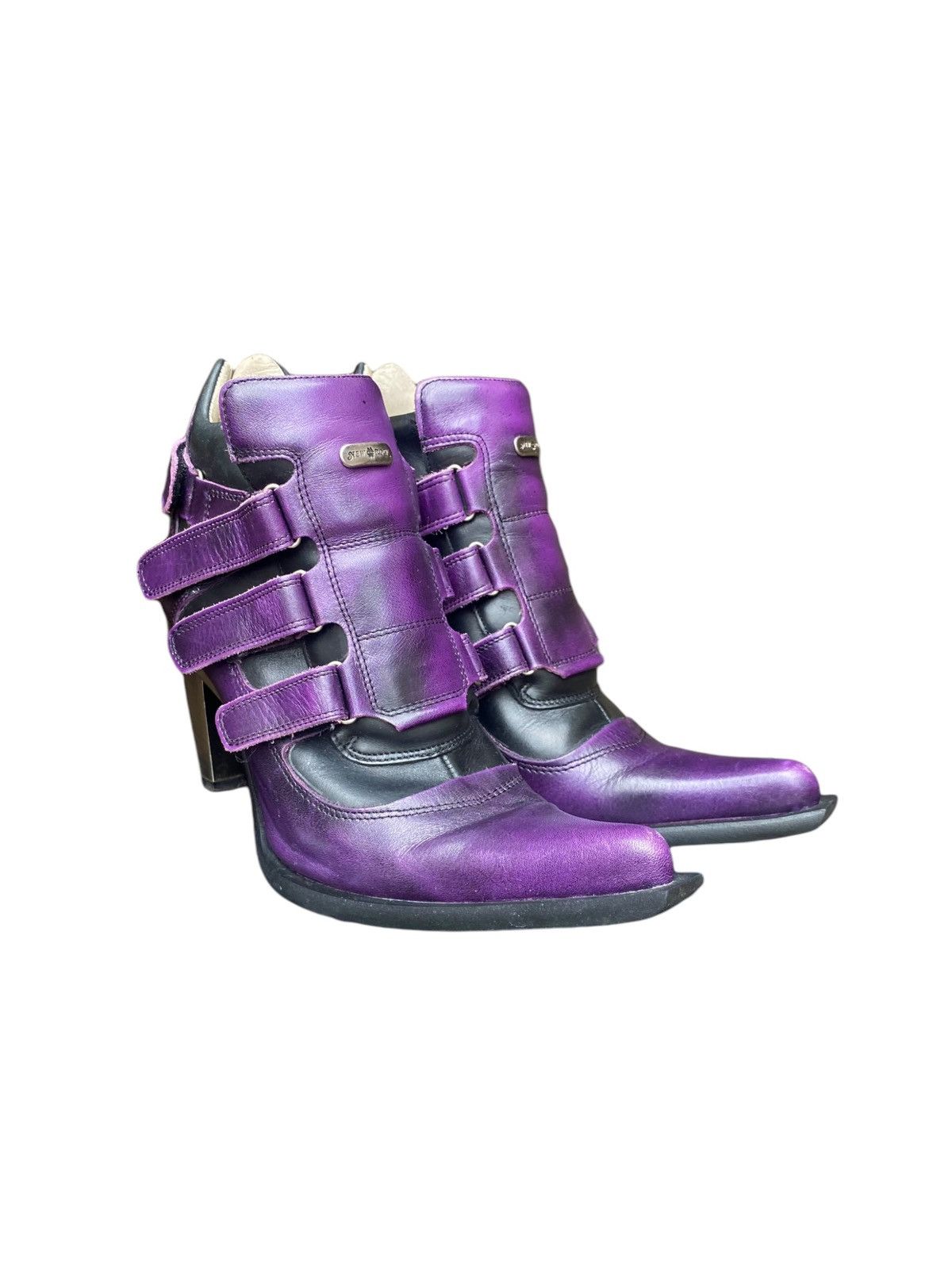 image of Avant Garde x New Rock Vintage New Rock Malicia Vibrant Purple Heel Shoes Size 37 in Black/Purple, 