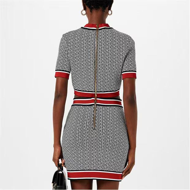 Balmain o1g2r1mq0924 Cropped Jumper in Multicolor Size L / US 10 / IT 46 - 4 Thumbnail