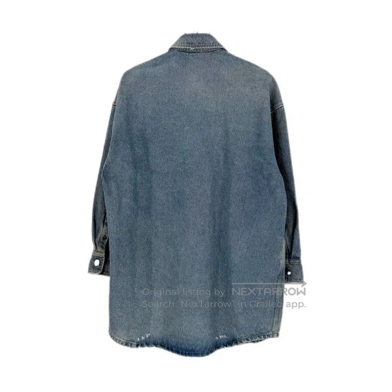 Prada Prada Blue washed destruction triangle logo shirt jacket Size XS / US 0-2 / IT 36-38 - 2 Thumbnail