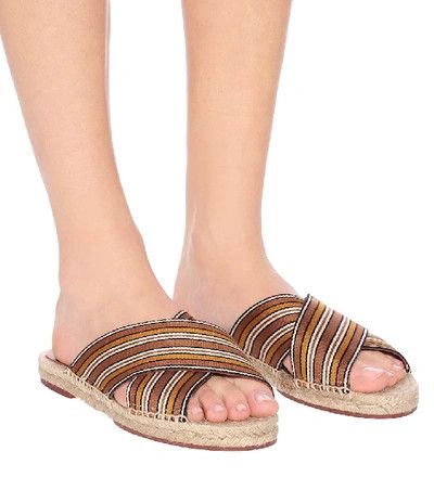 Loro Piana o1srvl11e0225 Suitcase Striped Canvas Espadrille Slides Size US 8 / IT 38 - 2 Thumbnail