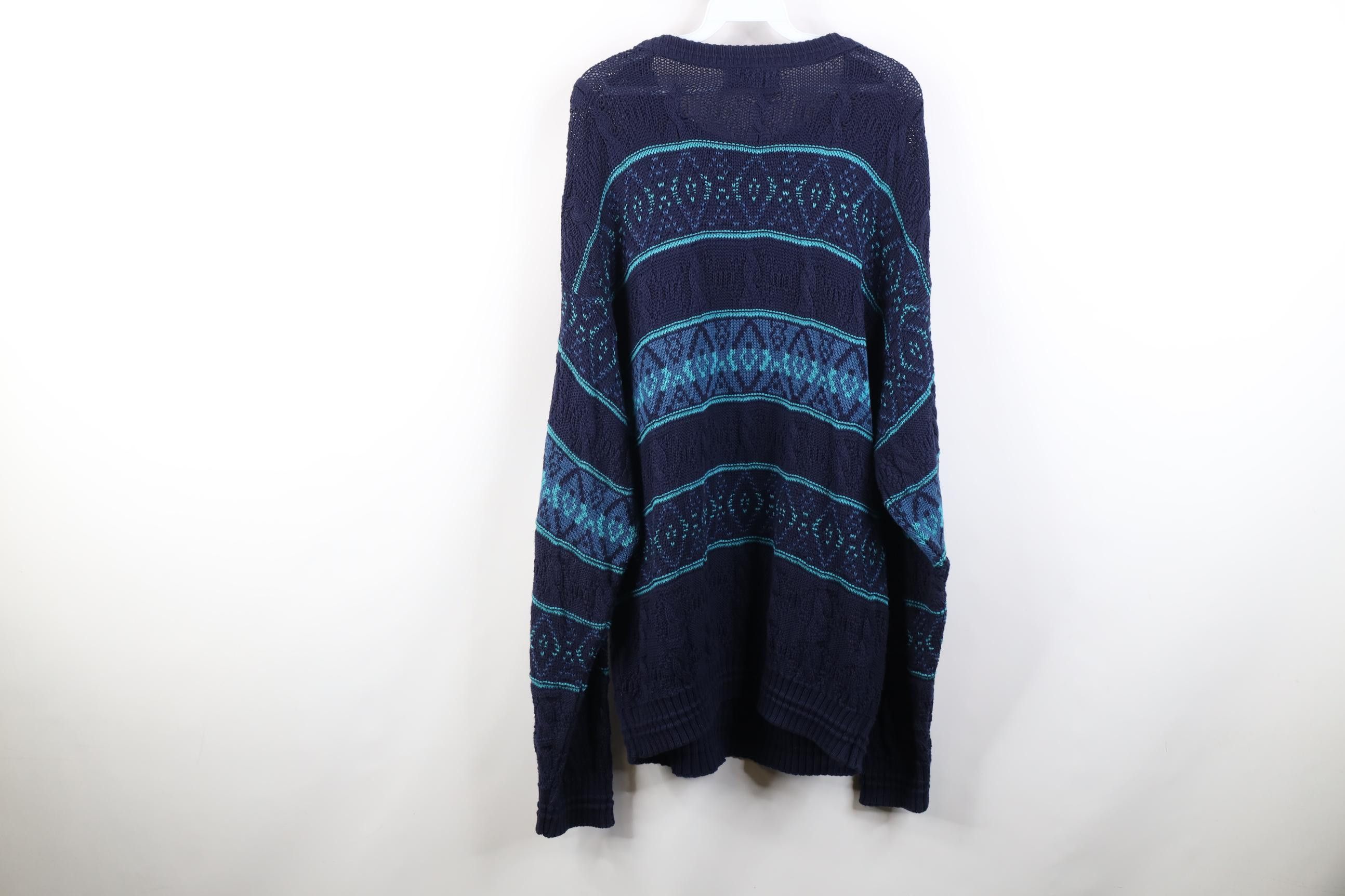 Vintage Vintage 90s Streetwear Chunky Cable Thermal Knit Sweater USA Size US L / EU 52-54 / 3 - 9 Thumbnail