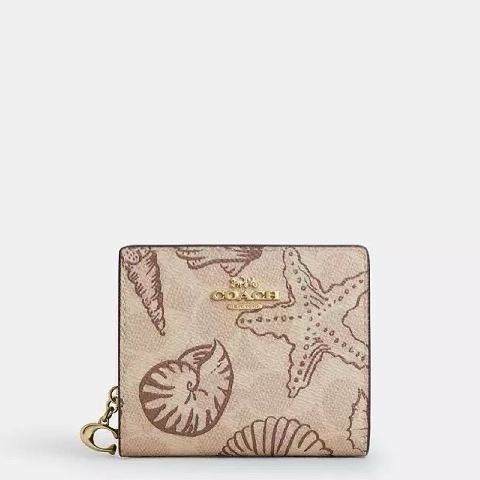 Coach NWT Coach Snap Wallet CBO72 Sand Brown Shell w/C Charm Size ONE SIZE - 5 Thumbnail