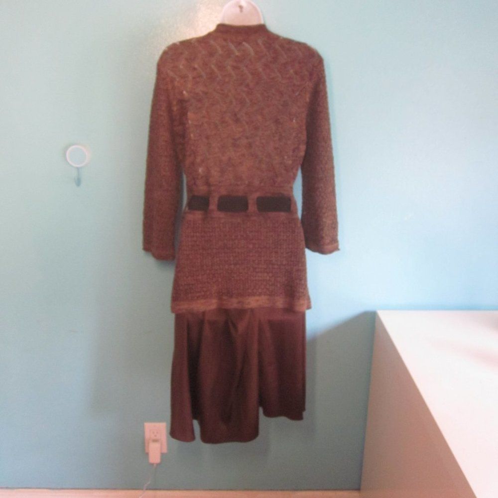 Vintage Classiques Entier Cardigan Brown Knit Linen Sz M Size M / US 6-8 / IT 42-44 - 13 Thumbnail