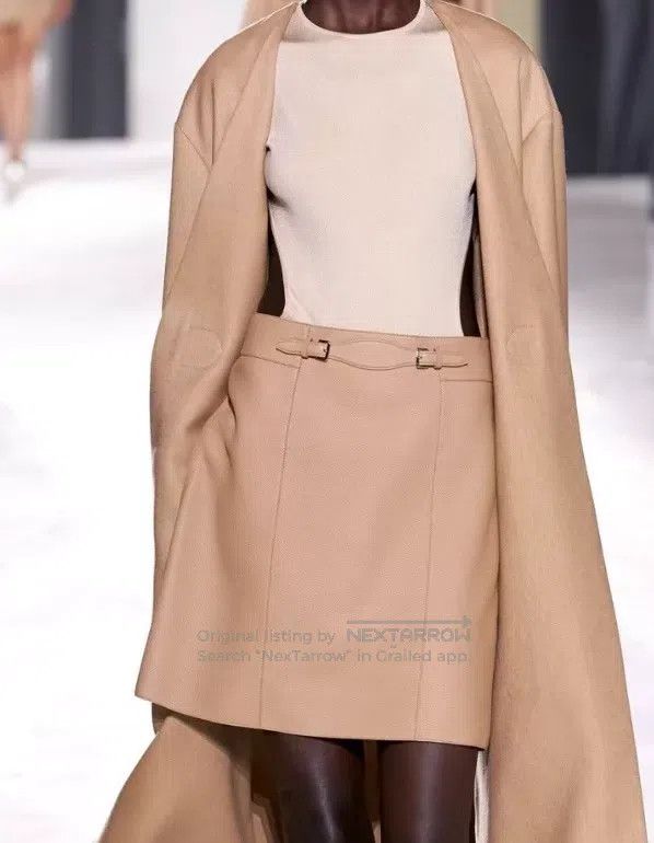 Hermes Hermes Classic Khaki Leather Skirt Size 24" / US 00 / IT 34 - 7 Thumbnail