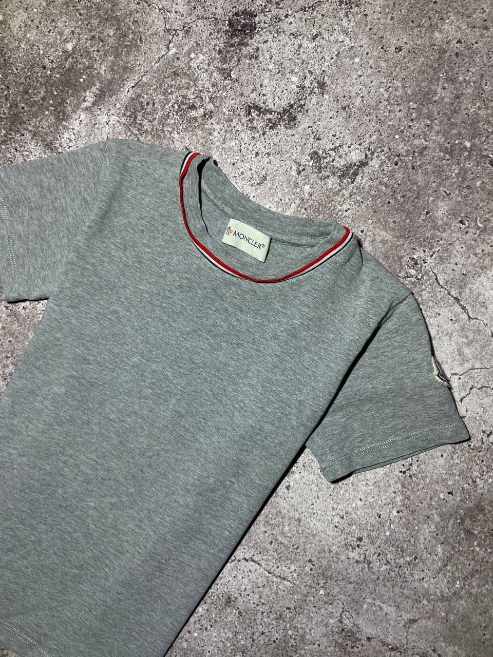 Moncler Moncler Kids Grey Melange T-Shirt with Tricolor Trim 4/104 Size US XXS / EU 40 - 2 Thumbnail