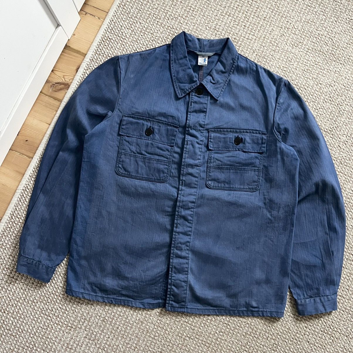Vintage German herringbone hbt sun faded works vintage jacket Size US L / EU 52-54 / 3 - 1 Thumbnail