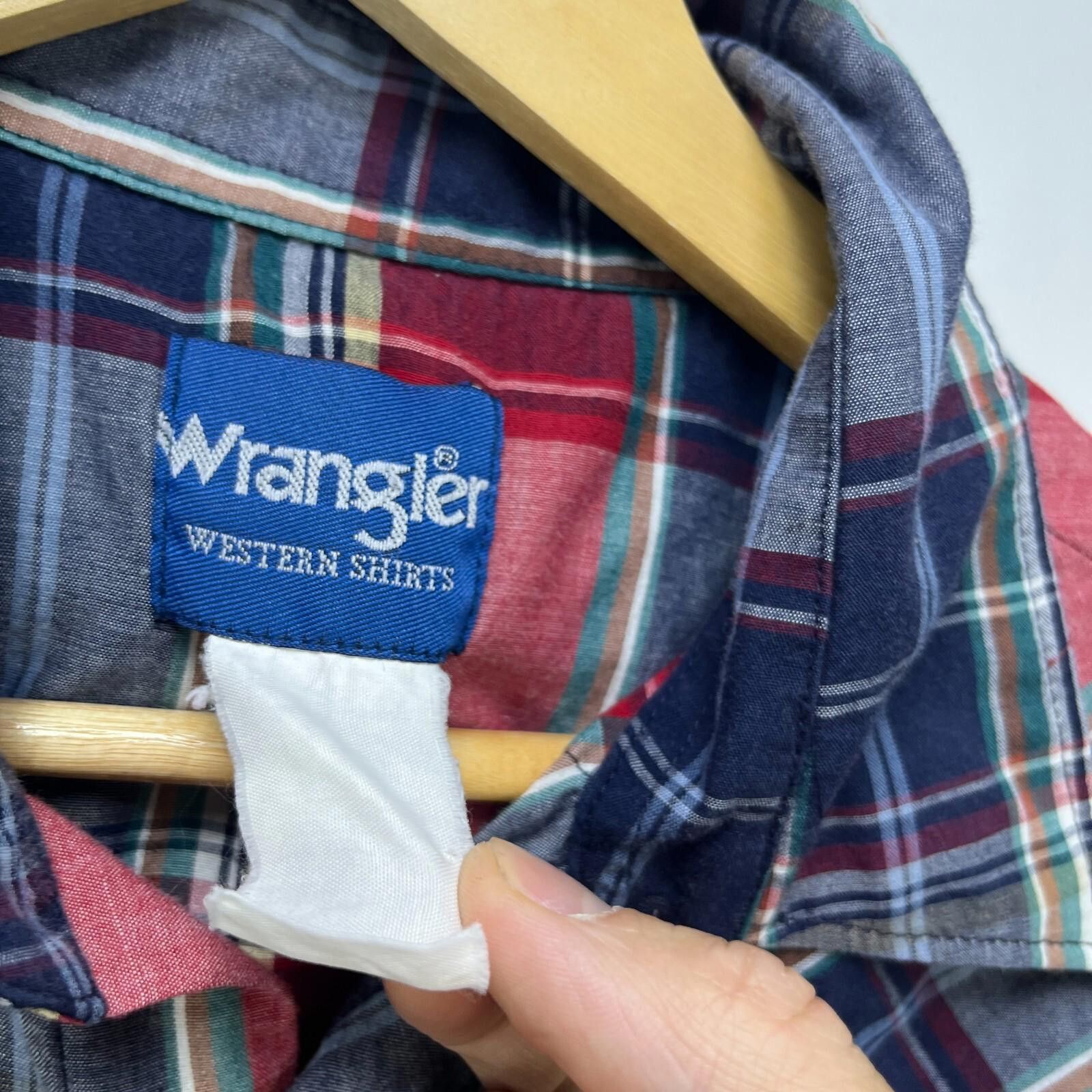 Wrangler Vintage 90s Wrangler Snap Short Sleeve Plaid Shirt Large Size US L / EU 52-54 / 3 - 5 Thumbnail
