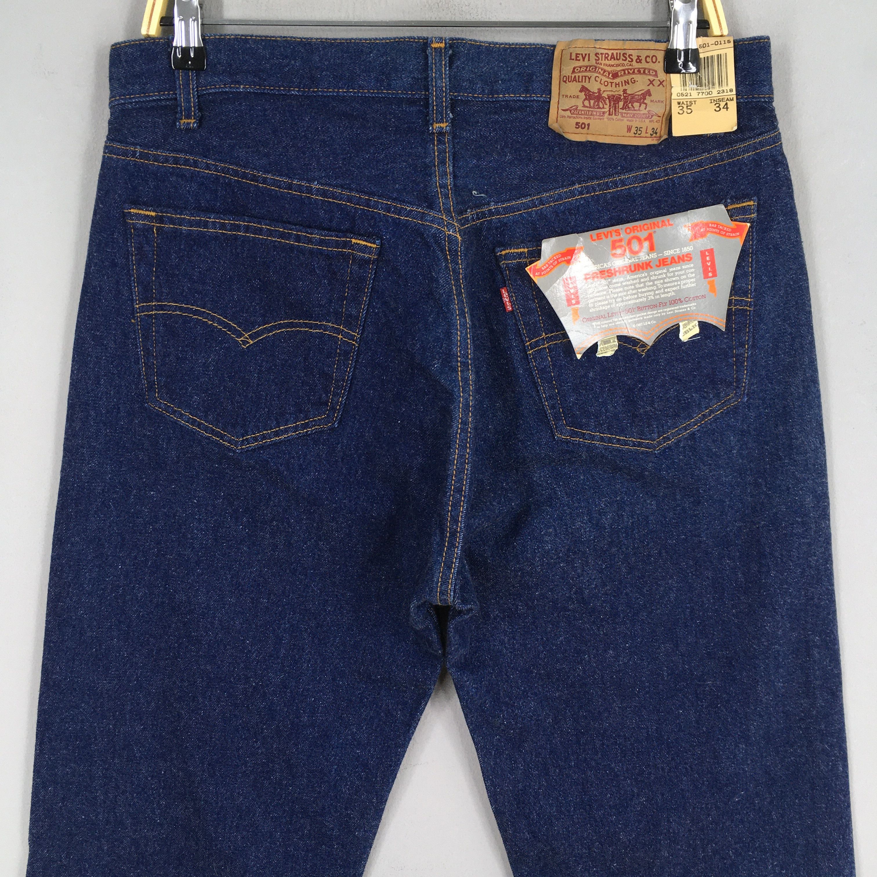Levi's Size 32x33.5 Vintage 90s Levi's 501 Faded Blue Jeans S2080 Size US 32 / EU 48 - 9 Thumbnail