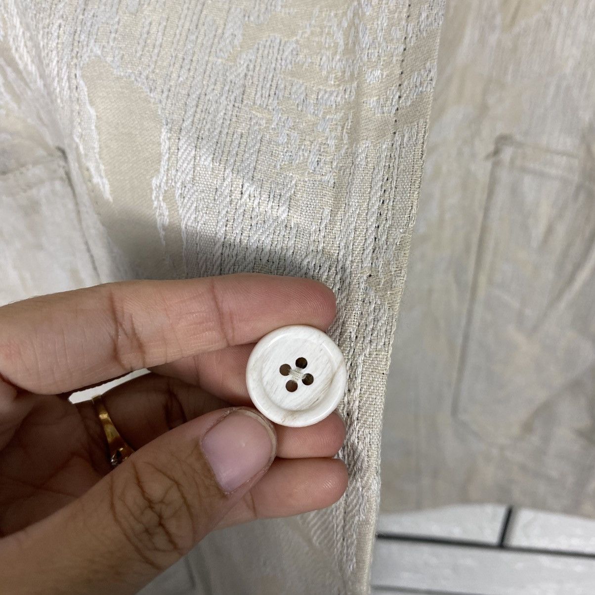Tornado Mart Vintage Beige Jacquard Floral Pattern Jacket Tornado Size US L / EU 52-54 / 3 - 17 Thumbnail