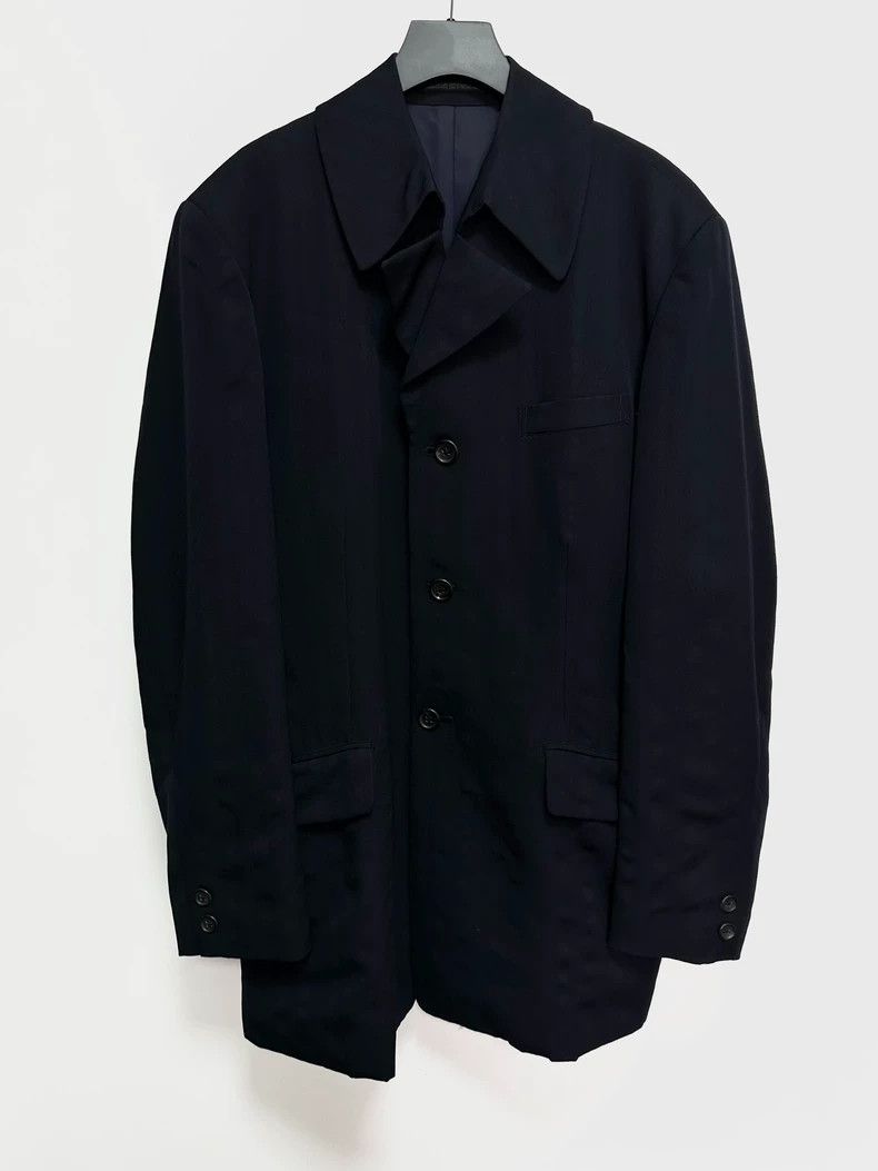 Yohji Yamamoto 93aw striped shape-collar jacket 2505-Nextar