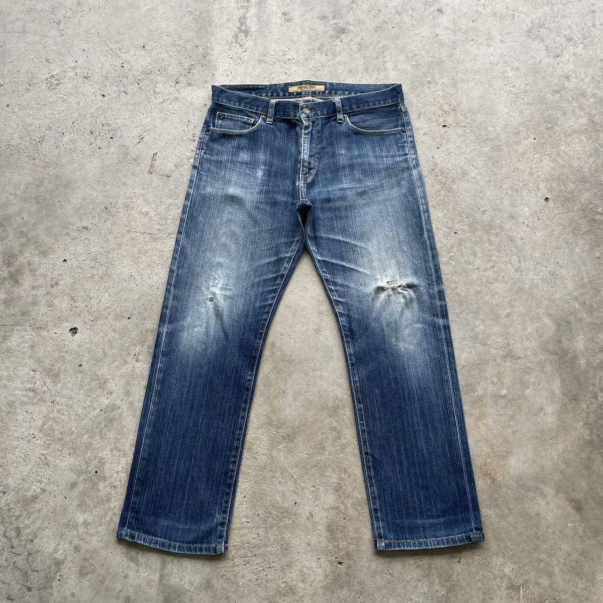 Japanese Brand W34 Vintage Japanese Faded Denim Distressed Jeans Pants Size US 34 / EU 50 - 1 Thumbnail