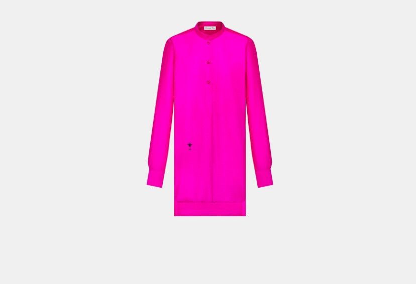 Dior o1w1db10824 Lightweight Silk Shantung Blouse in Fuchsia Size XS / US 0-2 / IT 36-38 - 1 Thumbnail