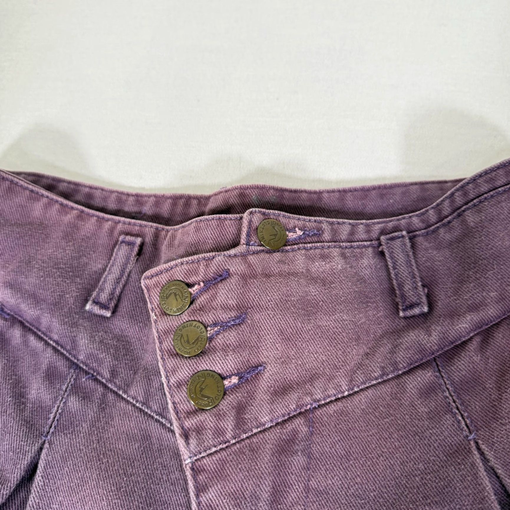 Vintage VINTAGE Rockies Jeans Womens 13 Denim Pants 90s Purple High Waist Slim Straight 100% Cotton Boyfriend? Size 34" / US 12 / IT 48 - 4 Thumbnail
