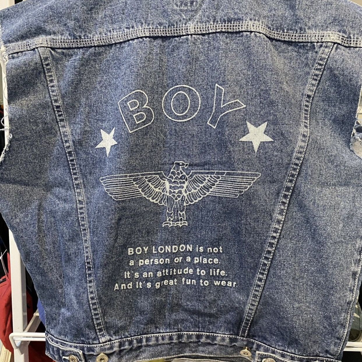 Boy London Vintage BOY London Denim Trucker Vest Rare Biker Style Size US M / EU 48-50 / 2 - 10 Thumbnail
