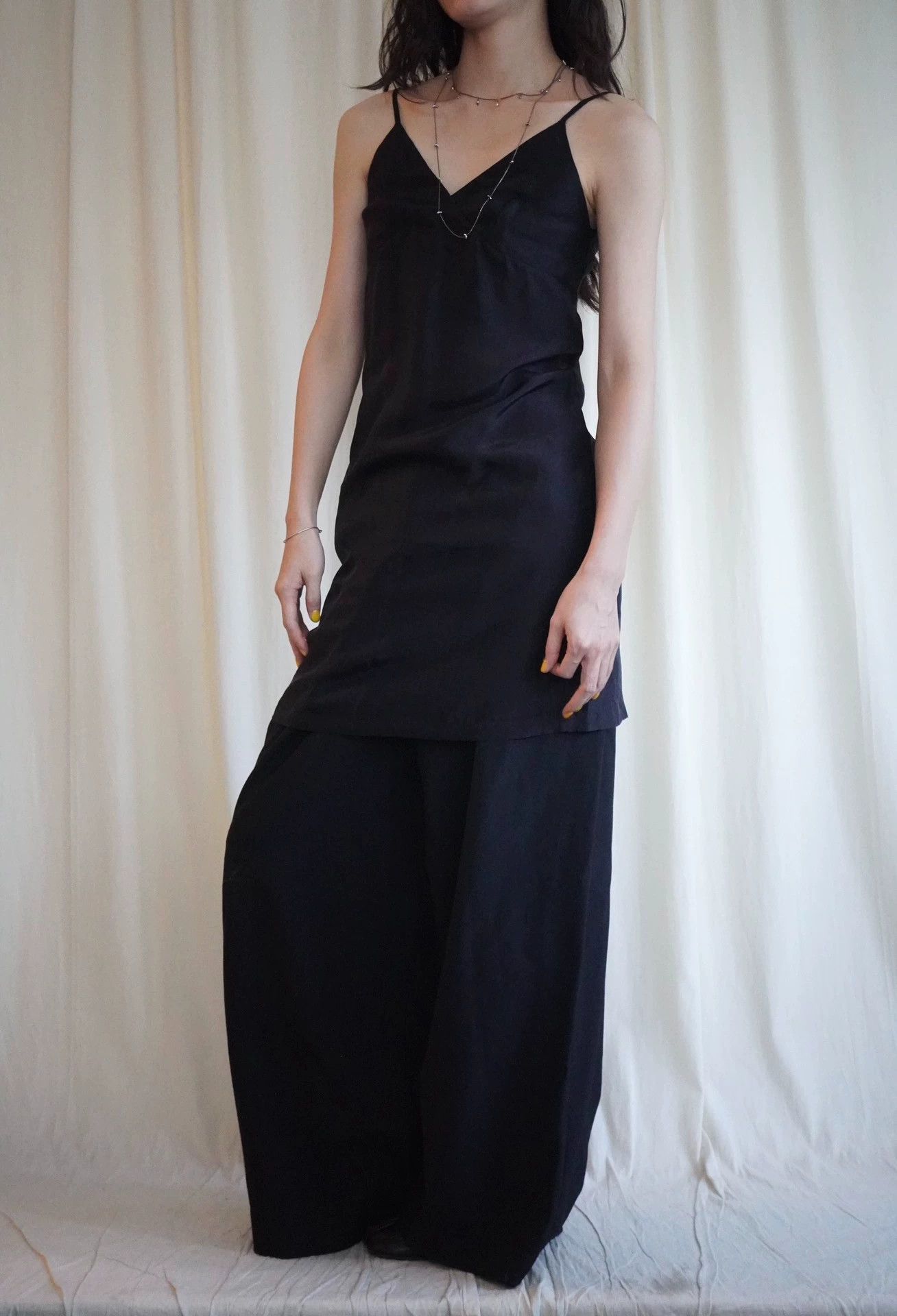 Dries Van Noten DVN 90s V-Neck Silk Black Cami Dress 34 (XS-S) Size XXS / US 00 / IT 34 - 7 Thumbnail
