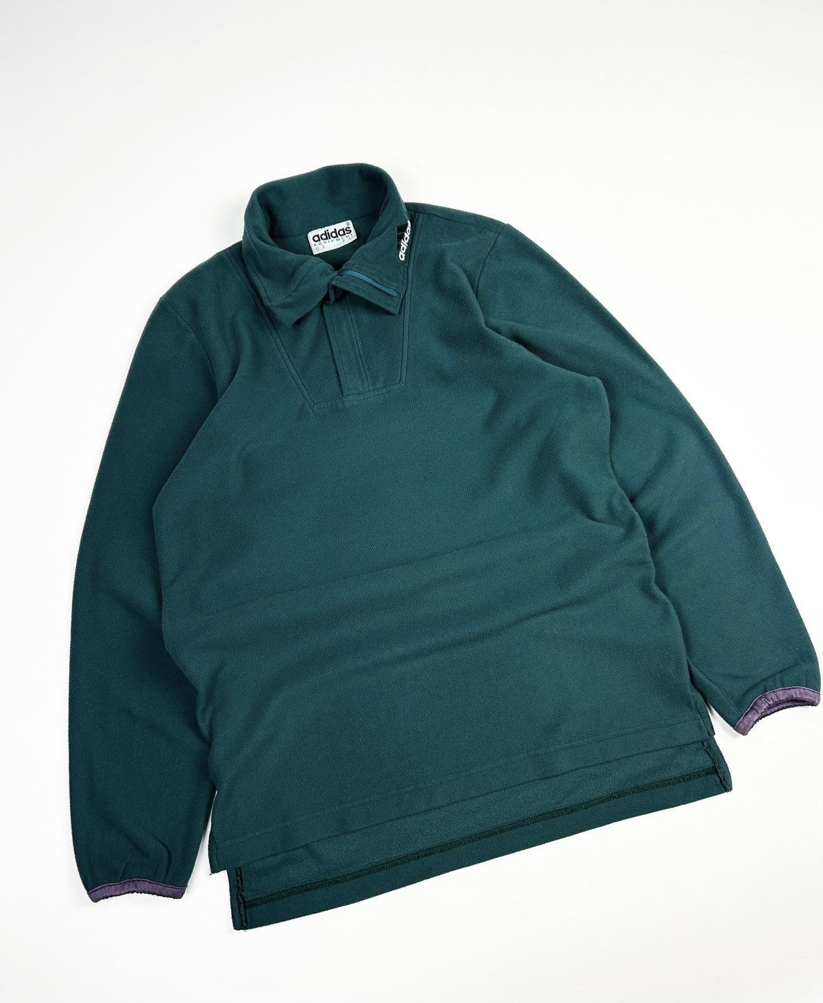 Adidas × Vintage Adidas equipment Vintage 90s Fleece jacket pullover Size US M / EU 48-50 / 2 - 2 Thumbnail