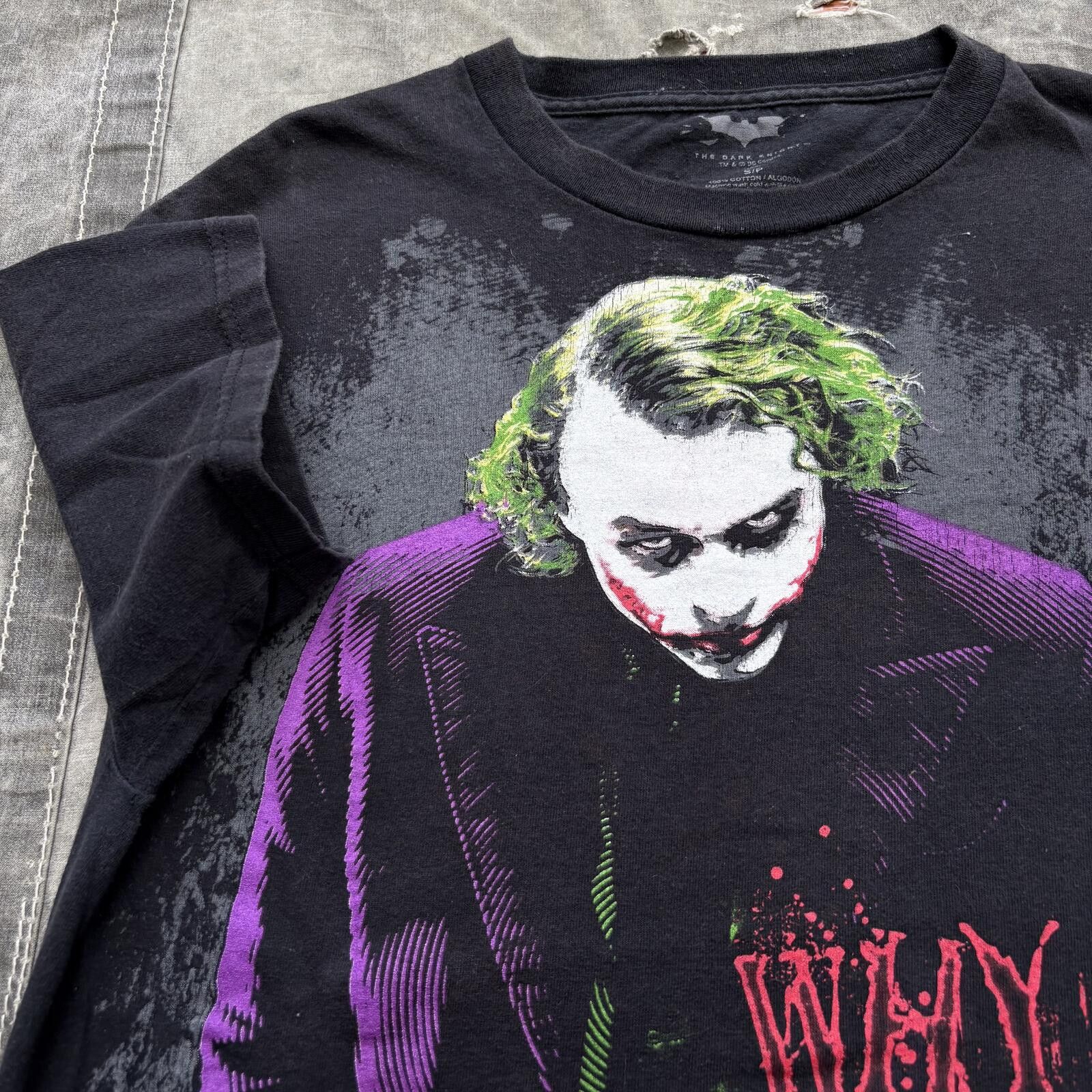 DC Comics Vintage Joker Heath Ledger Dark Knight Why So Serious Shirt Size US M / EU 48-50 / 2 - 4 Thumbnail
