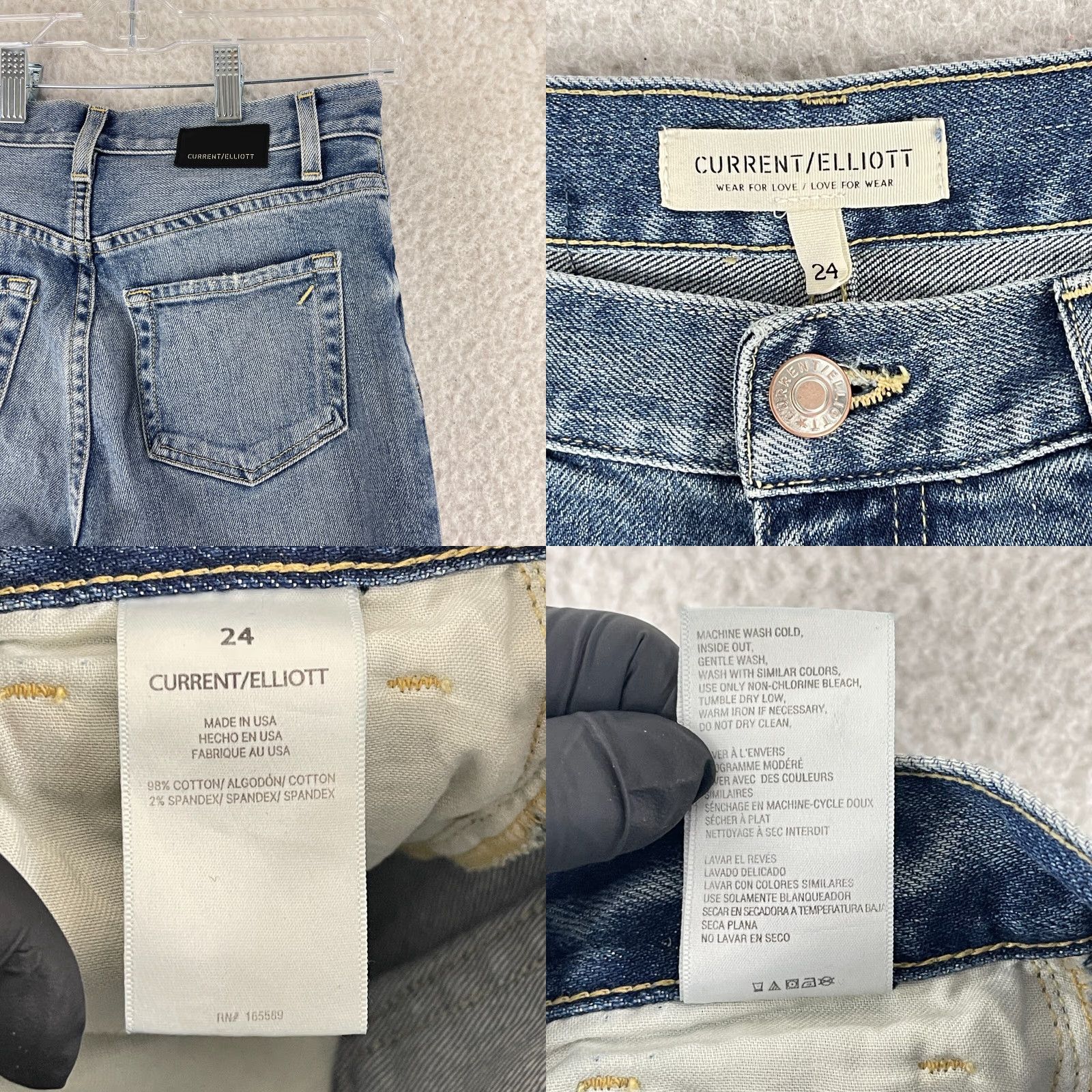 Vintage Current/Elliott Jeans Womens Size 24 Blue Denim Straight Leg Mid-Rise Casual Jeans Size 42" / US 20 - 9 Thumbnail