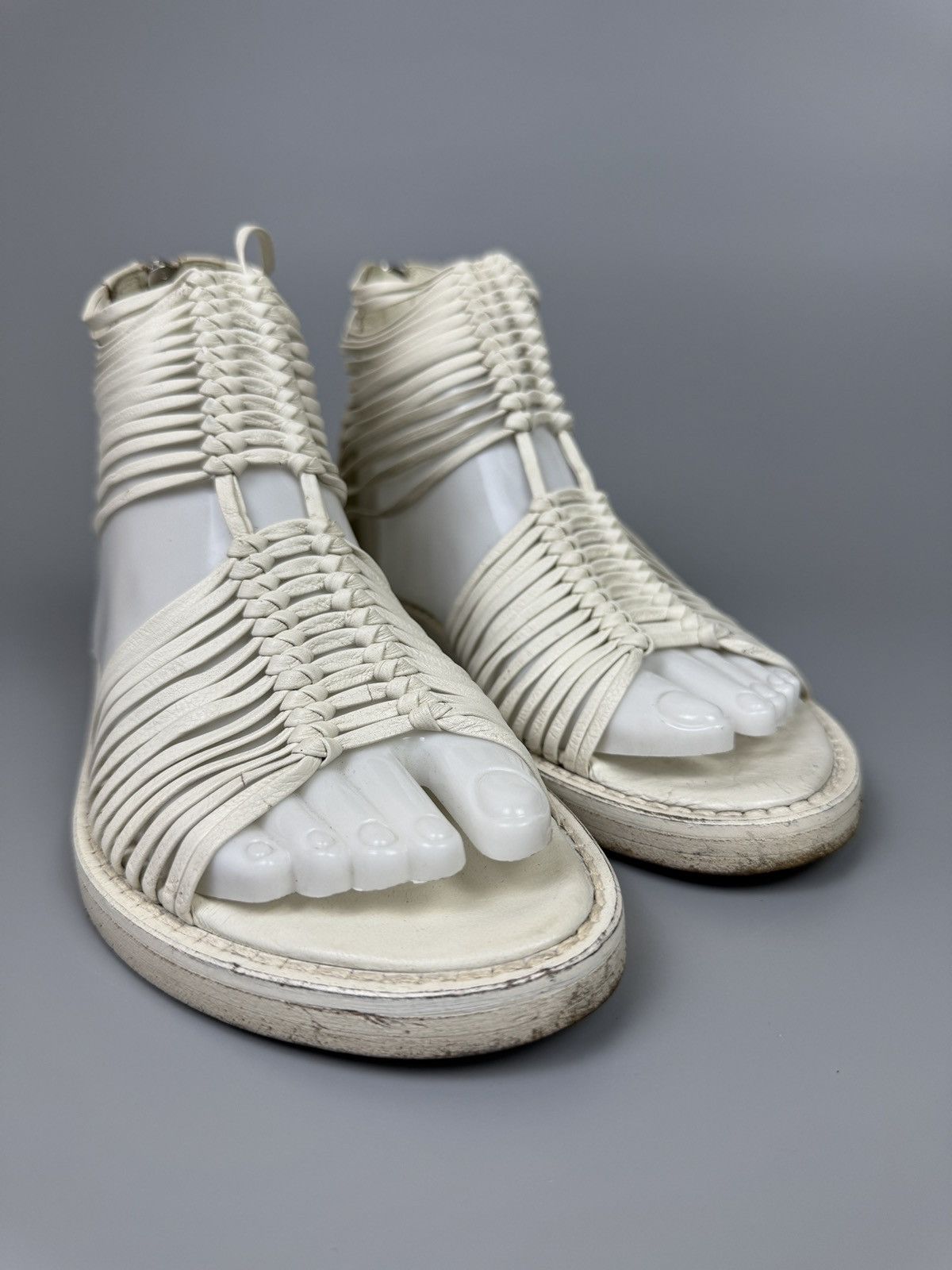 Ann Demeulemeester Ann Demeulemeester - White Braided Gladiator Sandals Size US 6 / IT 36 - 4 Thumbnail