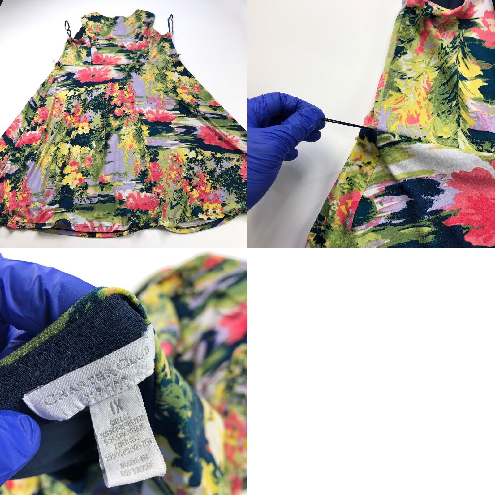 Charter Club Charter Club Dress Womens 1X Plus Line Abstract All Over Print Midi Calf Length Size XL / US 12-14 / IT 48-50 - 8 Thumbnail